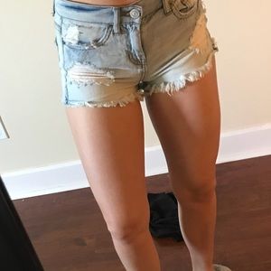 Jean Shorts- light wash w/ holes